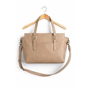 Universal Thread Taupe Faux Leather Tote Bag Crossbody Strap Large Shopper